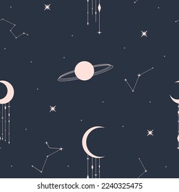 seamless pattern with endless galaxy space