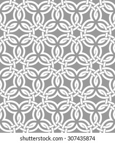 Seamless pattern with endless intersecting stripes  with knots and loops.
Arabic ornament
