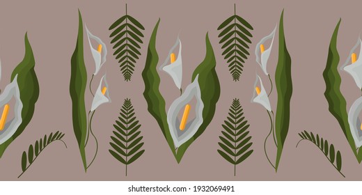 Seamless pattern. An endless painting with floral motifs.vector image