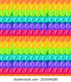 Seamless pattern, endless popit . The colors of the rainbow.