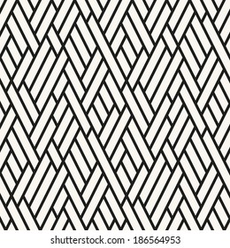 Seamless pattern. Endless stylish texture. Monochrome background. Linear interlacing
