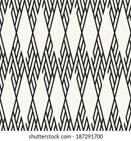 Seamless pattern. Endless stylish texture. Hand drawn background. Linear rhombuses