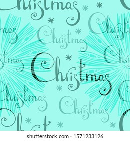 Сhristmas. Seamless pattern. Endless texture. lettering, stars.