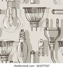 Seamless Pattern of Energy Symbols. Vector Illustration, eps 8