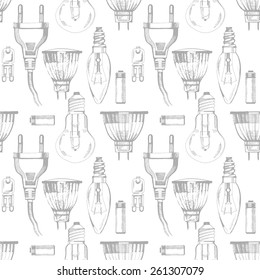 Seamless Pattern of Energy Symbols. Vector Illustration, eps 8
