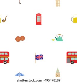 Seamless pattern with england icons for your design