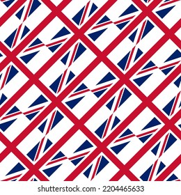 seamless pattern of england and union jack flags. vector illustration