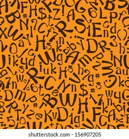 seamless pattern English alphabet