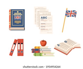 Seamless pattern English language courses online education concept or translation service vector illustration on white background