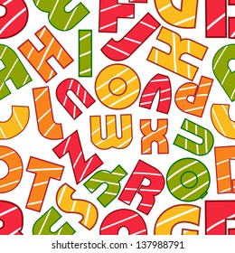 Seamless pattern with English letters, alphabets.