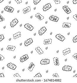 Seamless pattern with english words. Vector illustration.