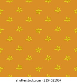 Seamless pattern engraved flower. Vintage background floral in hand drawn style. Spring flowers sketch. Vector repeated color design texture for print, fabric, wrapping, wallpaper, tissue.