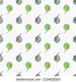 Nahtlose Muster, die Zitrone auf den Ast mit Blättern eingeprägt. Vintage-Hintergrund-Kalkanbau auf Zweig in handgezeichnet Stil. Vektor mehrfarbige Design Textur für Druck, Stoff, Verpackung, Tapete, Gewebe.