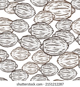 Nahtlose Muster gravierte Zitronen. Vintage Hintergrund Zitrusfrüchte in handgezeichnet Stil. Ganze Zitronen- oder Kalkskizze. Vektor mehrfarbige Design Textur für Druck, Stoff, Verpackung, Tapete, Gewebe.