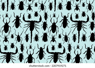 Seamless Pattern With Entomology Collection