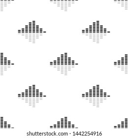 Seamless pattern with equalizer icons on white background. Music recording studio template. Vector illustration for design, web, wrapping paper, fabric.