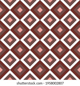 
Seamless pattern with equilateral rhombuses. Brown and white predominate. Vector illustration