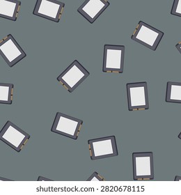 seamless pattern equipment ssd storage cartoon. hard solid, technology hardware equipment ssd storage sign vector