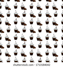 Seamless Pattern of Espresso Coffee Cup