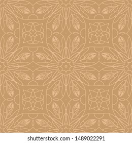 Seamless pattern. Ethnic abstract decorative floral ornament. Hand drawn background. Islam, Arabic, Indian, turkish, pakistan, chinese, ottoman motifs. Background texture.