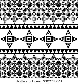 Seamless pattern with ethnic aztec ornament. Vector illustration.