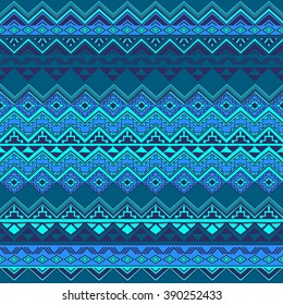 Seamless pattern with ethnic aztec ornament. Modern folk wallpaper. Boho chic design. Hand drawn abstract vector illustration.