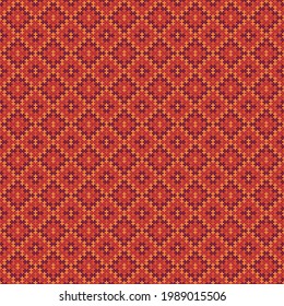 Seamless pattern. Ethnic backdrop. Mosaic tiles. Folk wallpaper. Tribal ornament. Geometric image. Ethnical motif. Surface texture. Textile print. Abstract vector. Sayagata background