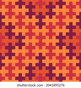 Seamless pattern. Ethnic backdrop. Mosaic tiles. Folk wallpaper. Tribal ornament. Geometric image. Ethnical motif. Surface texture. Textile print. Abstract background. Sayagata vector.