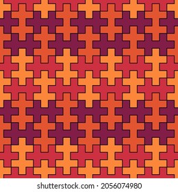 Seamless pattern. Ethnic backdrop. Mosaic tiles. Folk wallpaper. Tribal ornament. Geometric image. Ethnical motif. Surface texture. Textile print. Abstract background. Sayagata vector.