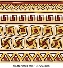 Patrón sin foco. Origen étnico, motivos africanos, dibujo a mano.