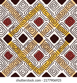 Seamless pattern. Ethnic background, african motifs, hand drawing.