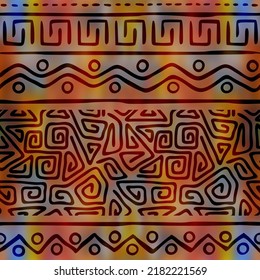 Seamless pattern. Ethnic background, african motifs, hand drawing.