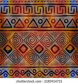 Patrón sin foco. Origen étnico, motivos africanos, dibujo a mano.