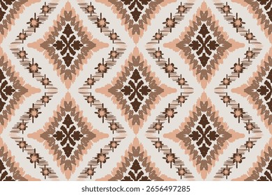 Seamless pattern,  ethnic background, fabric traditional, motif ornament, ikat pattern, seamless geometric, doodles line, geometric and tribal-inspired, freehand drawing design, handmade texttile.