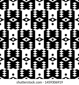 Seamless pattern. Ethnic background. Geometrical backdrop. Simple shapes wallpaper. Rhombuses, circles, figures ornament. Digital paper, web designing, textile print.