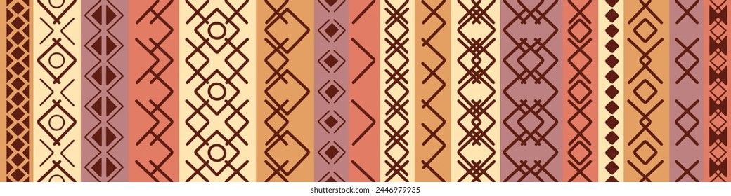 Seamless pattern, ethnic background, hand drawing, vector design, border