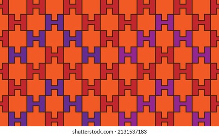 Seamless pattern. ethnic background. Mosaic tiles. Tribal ornament. Geometric image. Puzzle motif. Can be used for posters, brochures, postcards, and other printing needs. Vector illustration