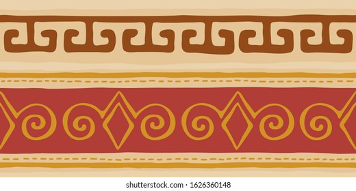 Seamless pattern. Ethnic background on the theme of Scythian and Turkic art, vector design.