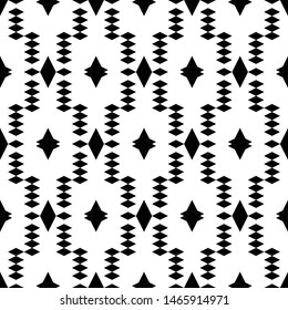Seamless pattern. Ethnic background. Simple shapes wallpaper. Digital paper, web designing, textile print. Rhombuses, figures ornament. Geometrical backdrop. Vector.