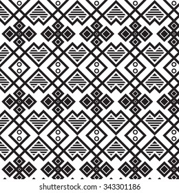 Seamless pattern ethnic black and white