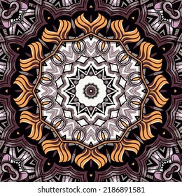 Nahtloses Muster ethnischer Boho Art mandala doodeller Vektorgrafik