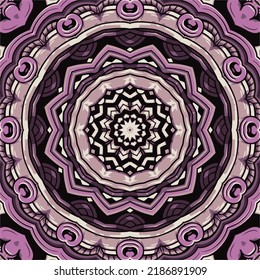 Seamless pattern ethnic boho art mandala doodle vector