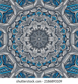 Seamless pattern ethnic boho art mandala doodle vector