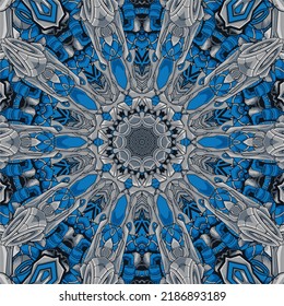 Seamless pattern ethnic boho art mandala doodle vector