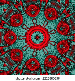 Seamless pattern ethnic boho art mandala asian vector