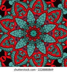 Nahtloses Muster ethnischer Boho Art mandala asiatischer Vektorgrafik