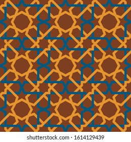 seamless pattern with ethnic borders. Vector Floral Illustration in asian textile. Ethnic line borders.