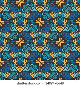 seamless pattern with ethnic of borneo batik style. traditional Indonesian fabric motif. vector design inspiration. Creative textile background for fashion or clothing. Motif of dayak cultures