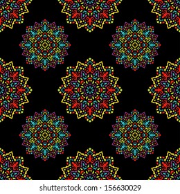Seamless Pattern With Ethnic Circle Ornament