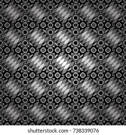 Seamless pattern ethnic design in gray, black and white colors. Geometric background with tribal tiles. Vector textile print for bed linen, jacket, package design, fabric and fashion concepts.